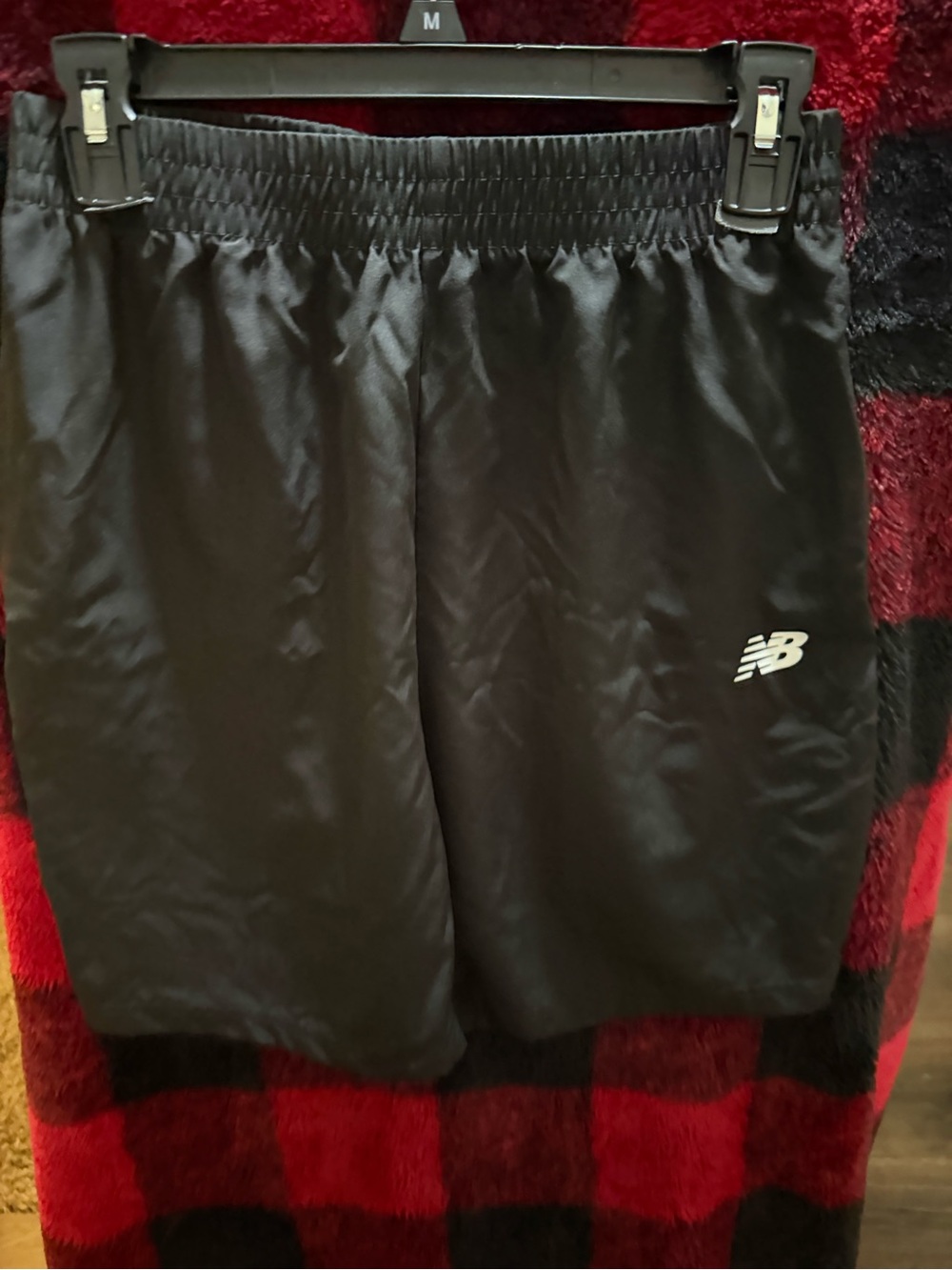New Balance Black Kids Athletic Shorts with White Logo